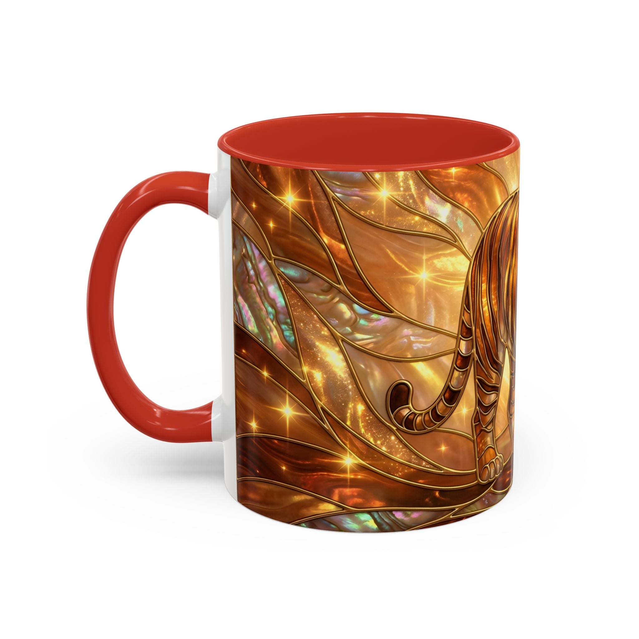 Golden Tiger Stained Glass Style Mug
