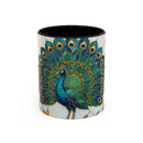 Elegant Peacock Stained Glass Style Mug
