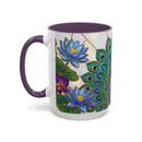 Floral Peacock Stained Glass Style Mug