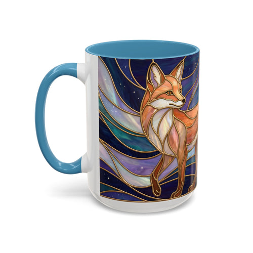 Aurora Fox Stained Glass Style Mug
