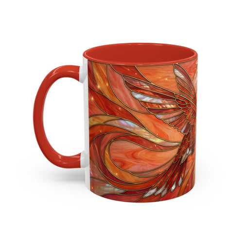Hibiscus Glow Hummingbird Stained Glass Style Mug