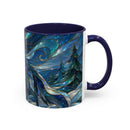 Blue Wolf Stained Glass Style Mug