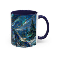 Blue Wolf Stained Glass Style Mug