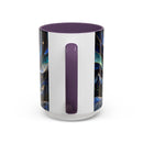 Aurora Mountain Wolf Stained Glass Style Mug