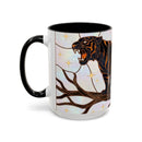 Midnight Tiger Stained Glass Style Mug