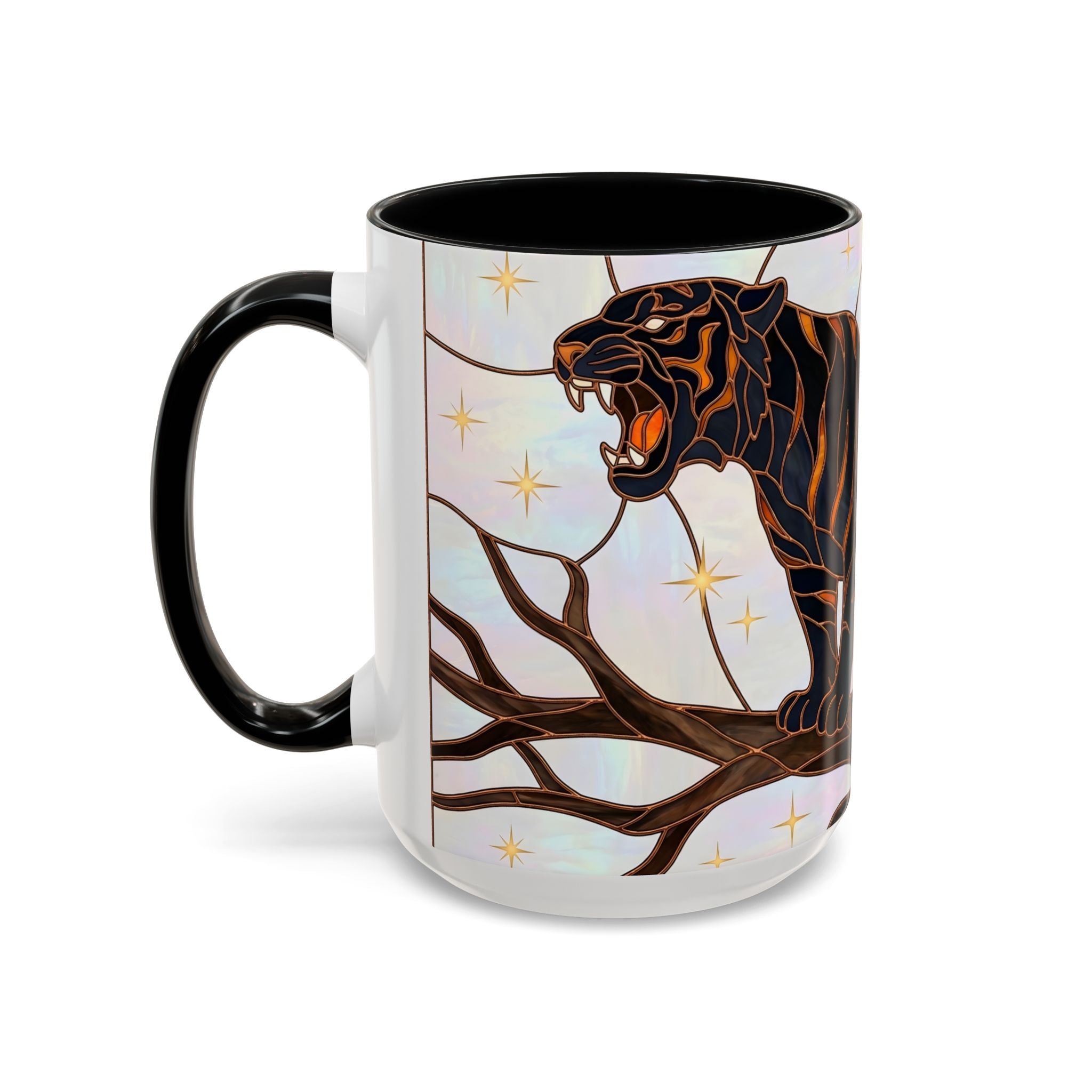 Midnight Tiger Stained Glass Style Mug