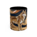 Nightscape Wolf Moon Stained Glass Style Mug
