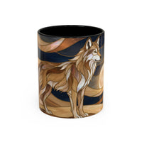 Nightscape Wolf Moon Stained Glass Style Mug