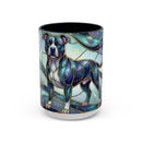 Teal Galaxy Staffy Stained Glass Style Mug