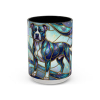 Teal Galaxy Staffy Stained Glass Style Mug