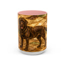 Honey Glow Chocolate Labrador Retriever Stained Glass Style Mug