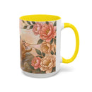 Custom Pet Photo Floral Stained Glass Style Mug