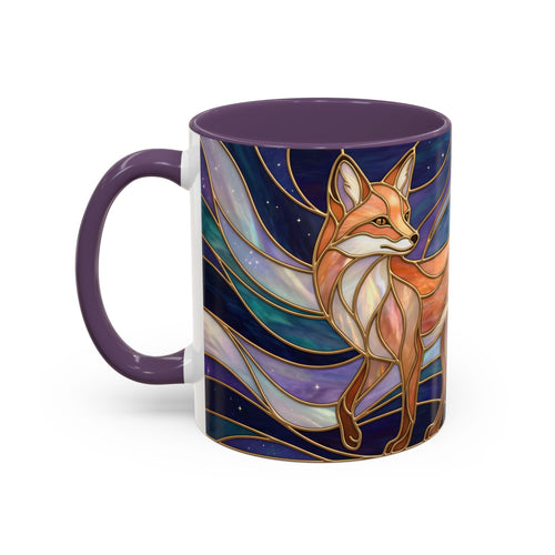 Aurora Fox Stained Glass Style Mug