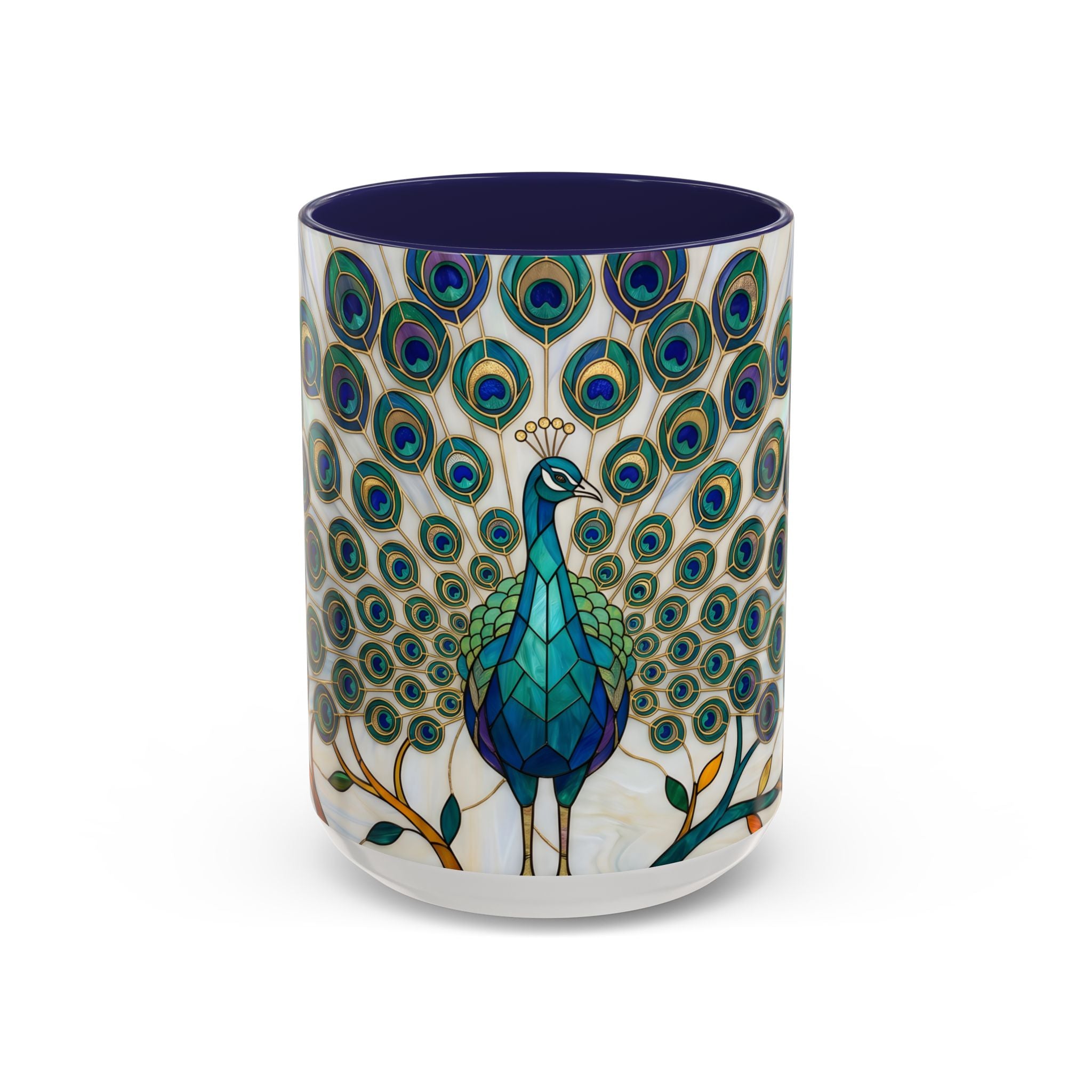 Classic Peacock Stained Glass Style Mug
