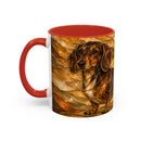 Golden Dachshund Stained Glass Style Mug