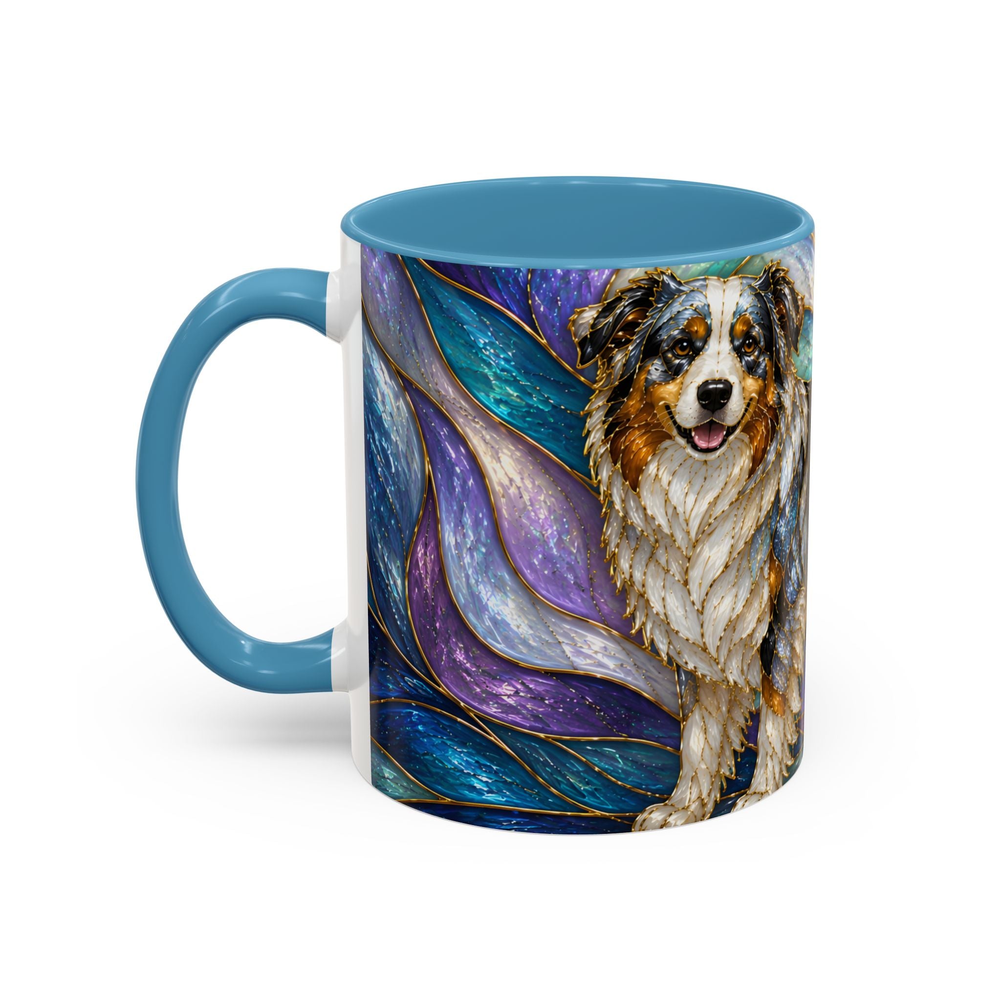 Celestial Australian Shepherd Stained Glass Style Mug