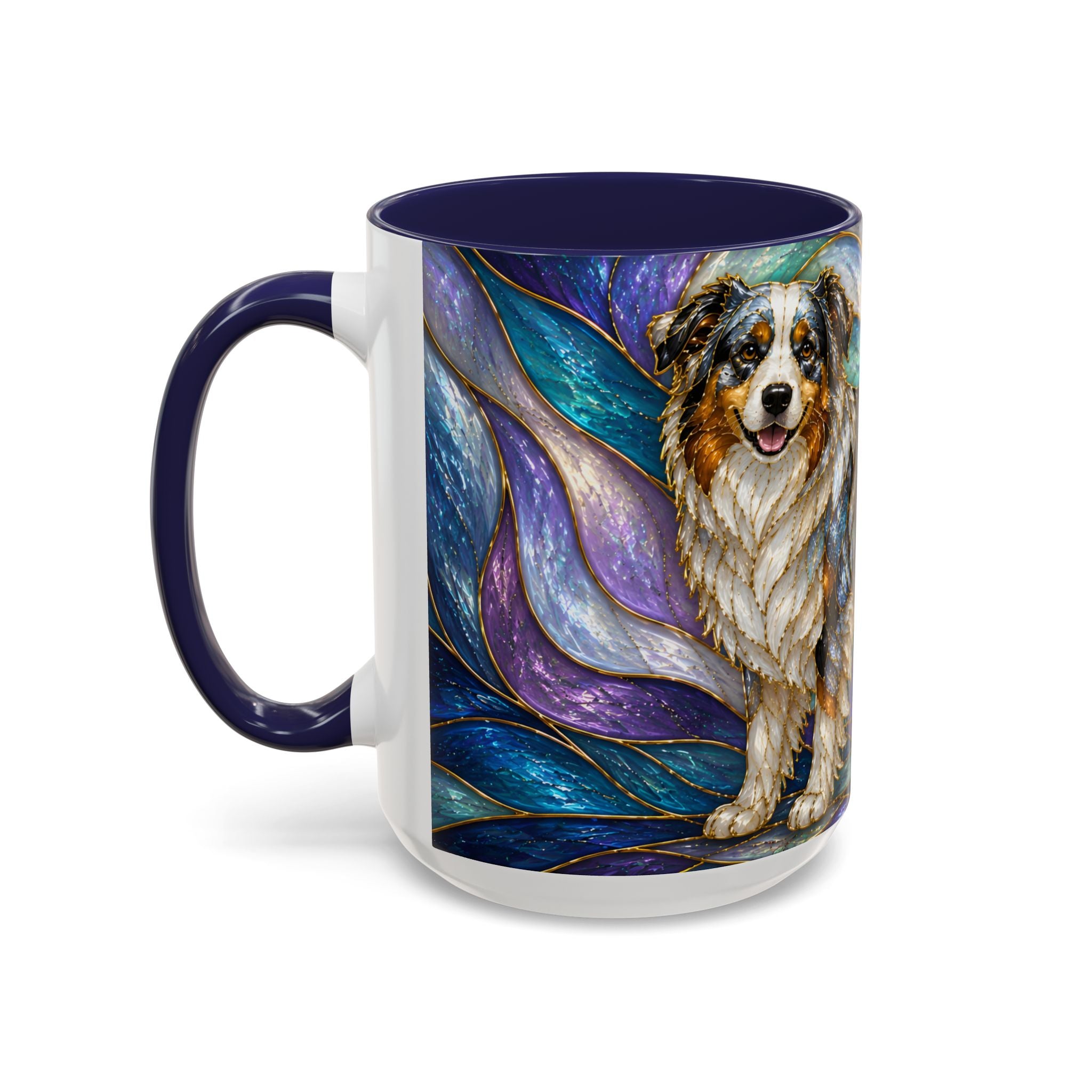 Celestial Australian Shepherd Stained Glass Style Mug