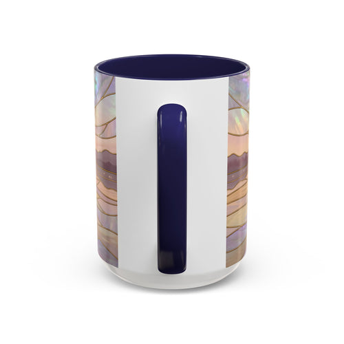 Serene Horizon Hummingbird Stained Glass Style Mug