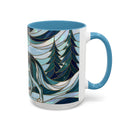 Pine Forest Wolf Stained Glass Style Mug