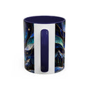 Aurora Mountain Wolf Stained Glass Style Mug