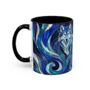 Cobalt Wolf Duo Stained Glass Style Mug