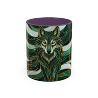 Jade Wolf Stained Glass Style Mug