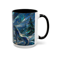 Blue Wolf Stained Glass Style Mug