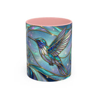 Blue Breeze Hummingbird Stained Glass Style Mug