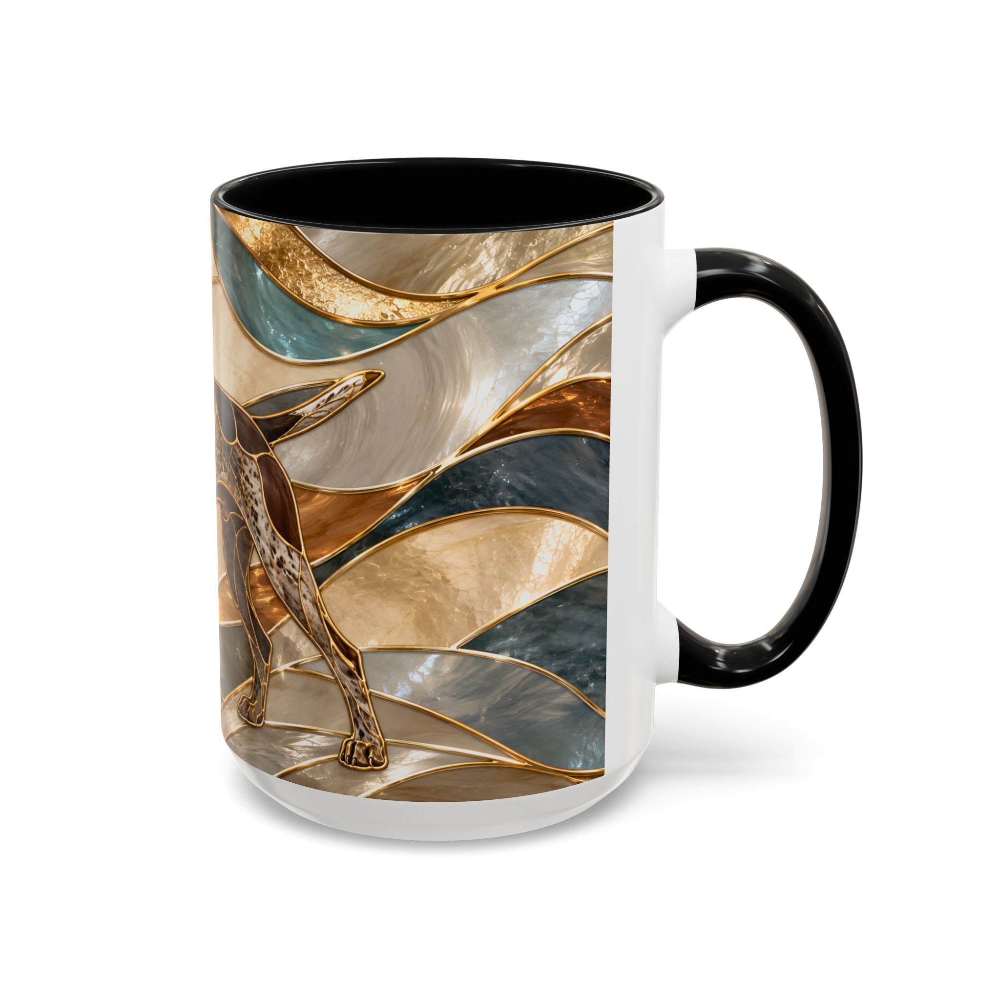 Warm Glow German Shorthaired Pointer Stained Glass Style Mug