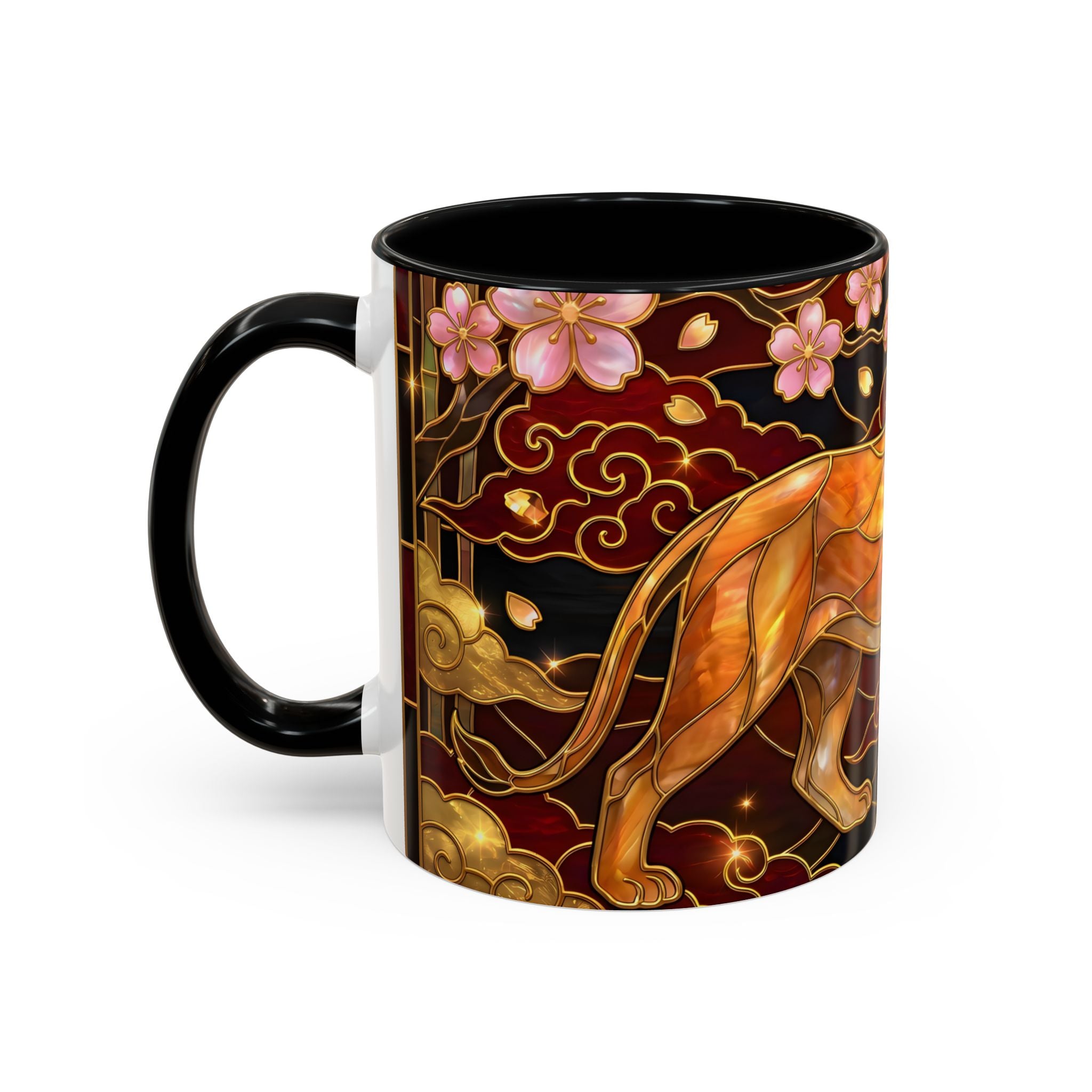 Sakura Lion Stained Glass Style Mug