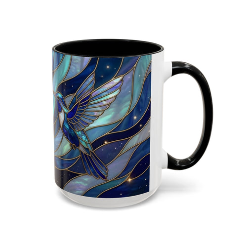 Midnight Hummingbird Stained Glass Style Mug