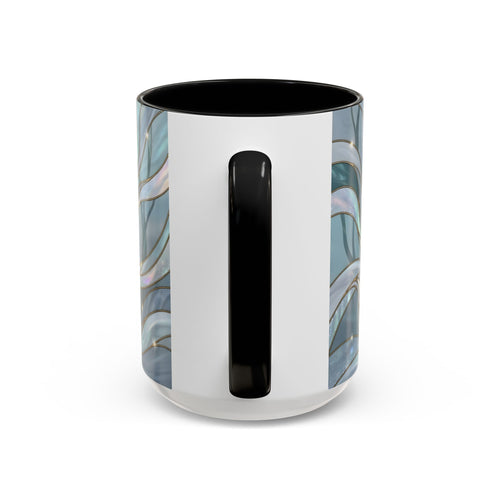 Mystical Blue Wolf Stained Glass Style Mug