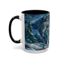 Blue Wolf Stained Glass Style Mug