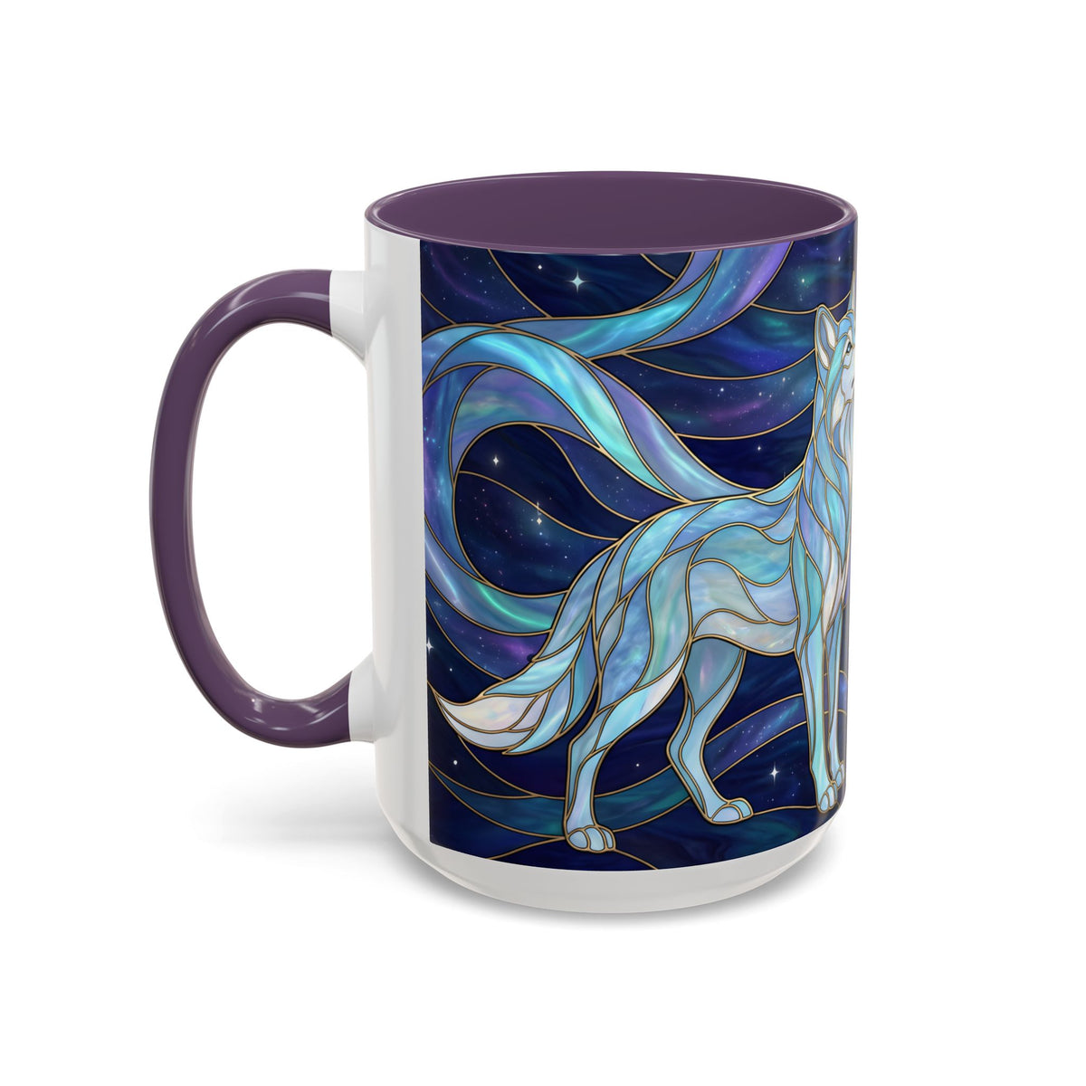 Wolf Kiss Stained Glass Style Mug