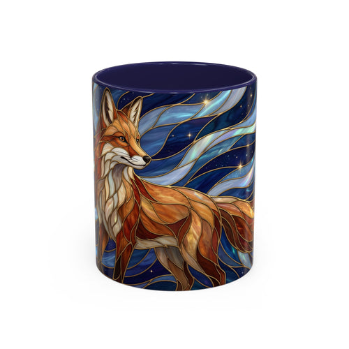 Midnight Fox Stained Glass Style Mug