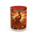 Sunset Peacock Stained Glass Style Mug
