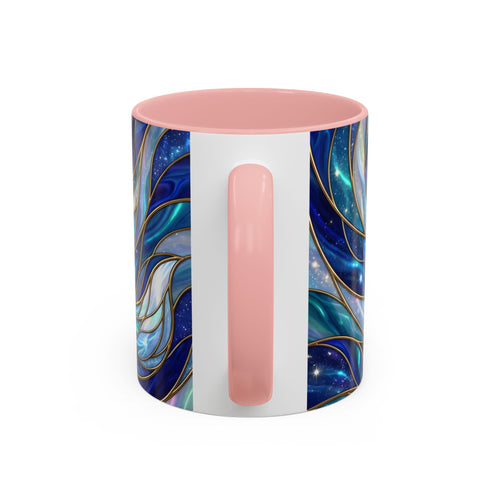 Blue Glow Fox Stained Glass Style Mug