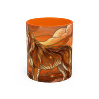 Amber Wolf Stained Glass Style Mug