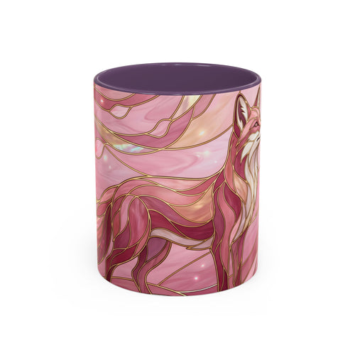 Rose Glow Fox Stained Glass Style Mug
