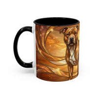 Amber Glow Staffy Stained Glass Style Mug
