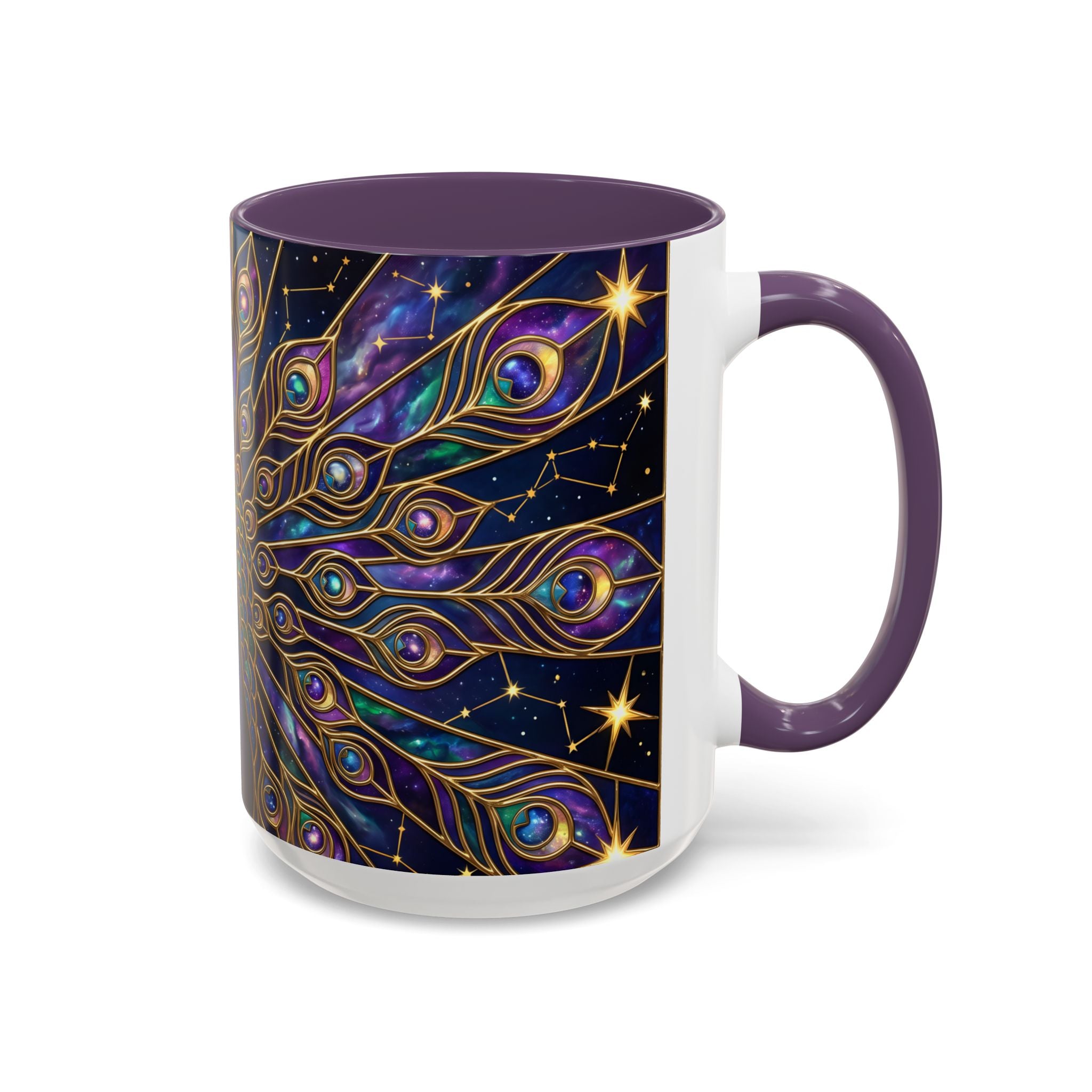 Celestial Peacock Stained Glass Style Mug