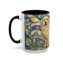 Blue Glow Great Pyrenees Stained Glass Style Mug