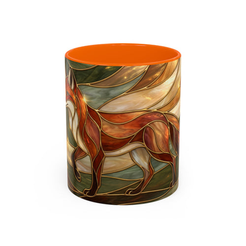Olive Glow Fox Stained Glass Style Mug