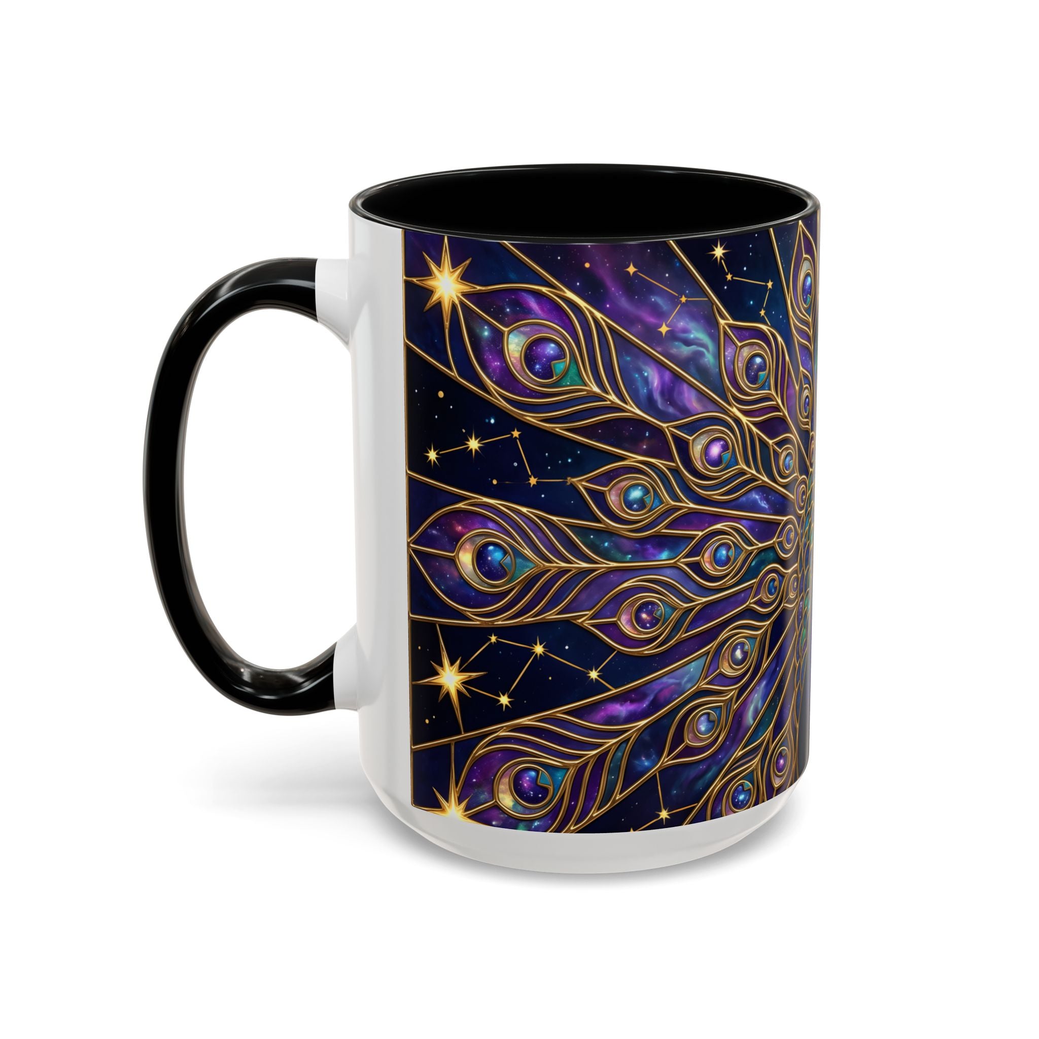 Celestial Peacock Stained Glass Style Mug