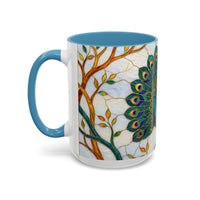 Elegant Peacock Stained Glass Style Mug