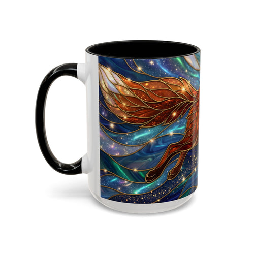 Celestial Running Fox Stained Glass Style Mug