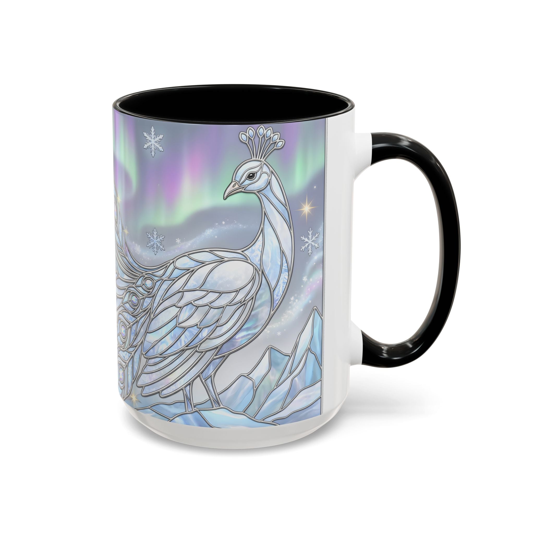 Aurora Peacock Stained Glass Style Mug