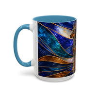 Blue Wave Doberman Pinscher Stained Glass Style Mug