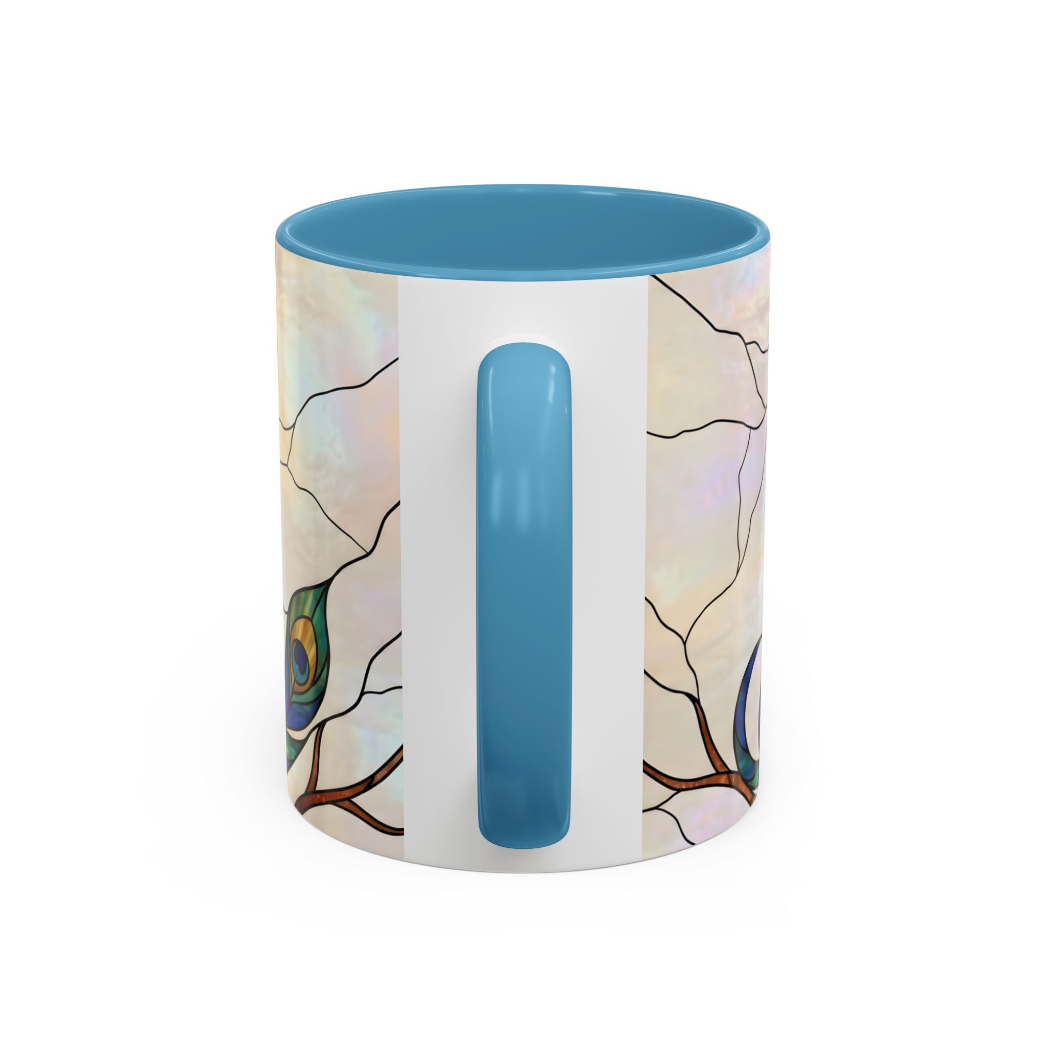 Minimal Peacock Stained Glass Style Mug