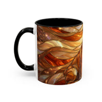 Amber Bulldog Stained Glass Style Mug
